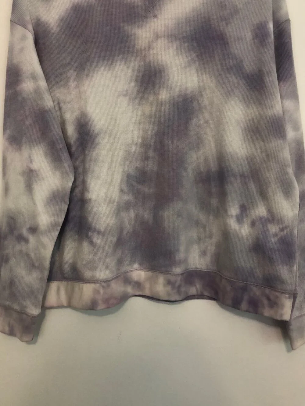 NEW NWT SPLENDID Tie Dye Thermal Long Sleeve Sweatshirt Purple White Crewneck S